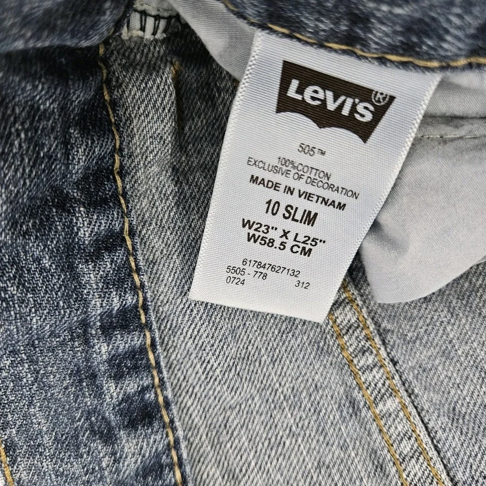 Levi's 505 Boys Jeans Size 10 Slim 23x25 Straight Leg